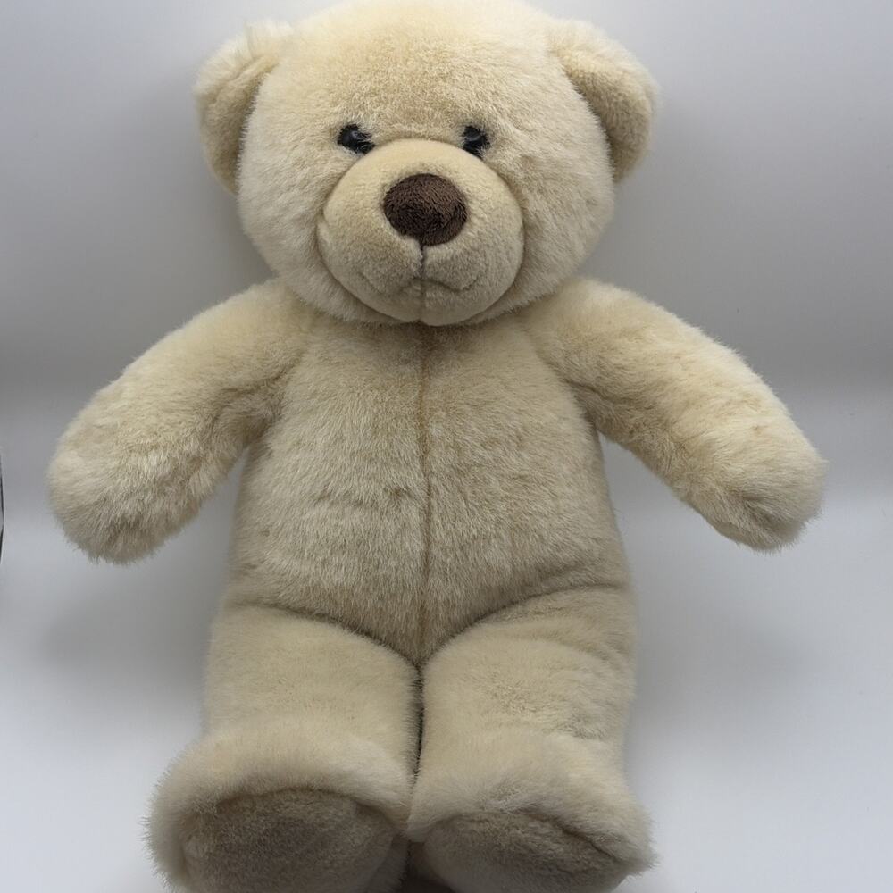 Build a Bear Workshop Cream Teddy Bear Plush Custom Sound Message Press Hand
